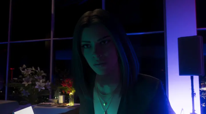 Green glow in the penthouse