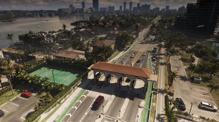 Toll plaza from the air