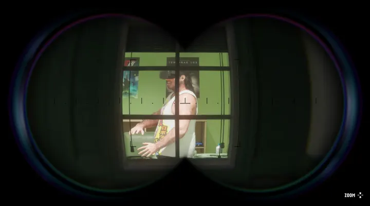 Spying through the binoculars