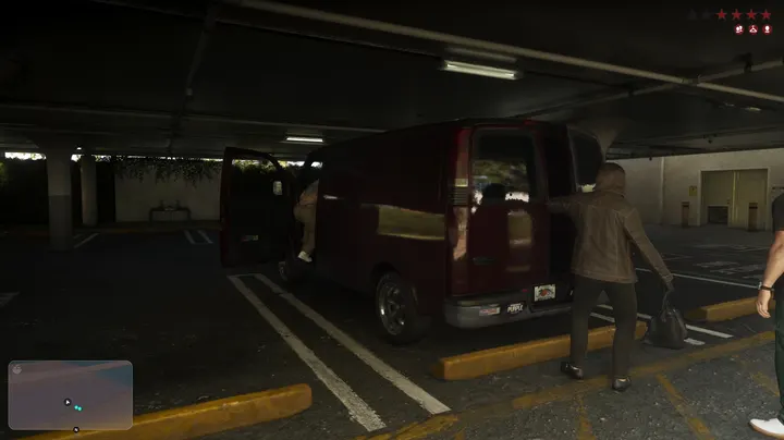 Loading the van in the car park
