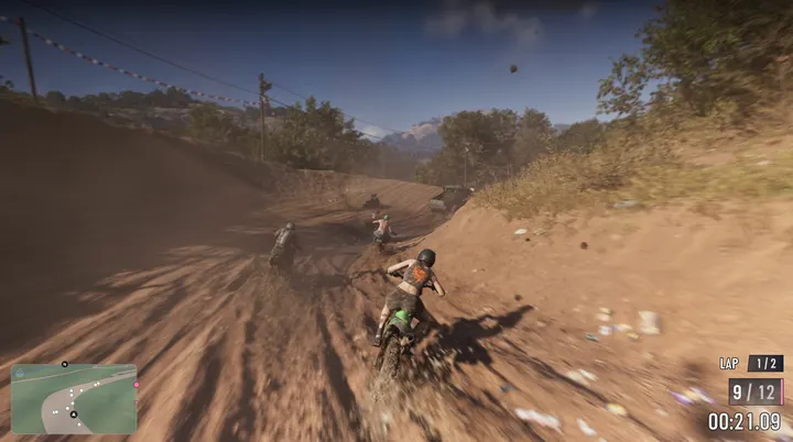 Motocross scramble on the dirt track