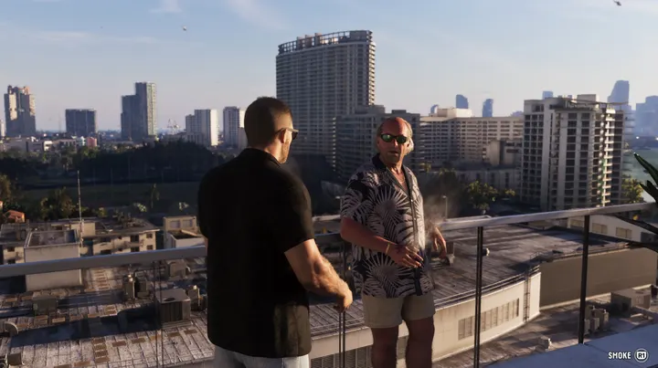 Rooftop chat above the city