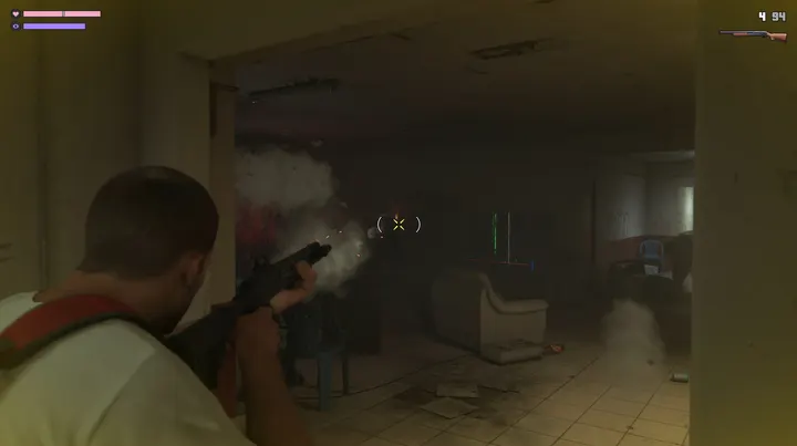 Shotgun blast down the hallway