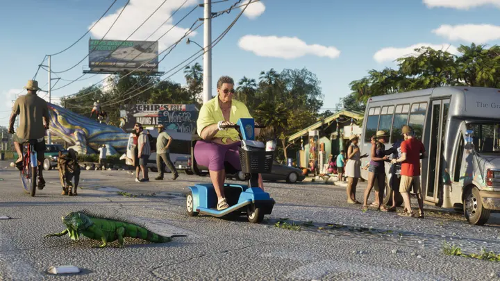 Gator blocks the street