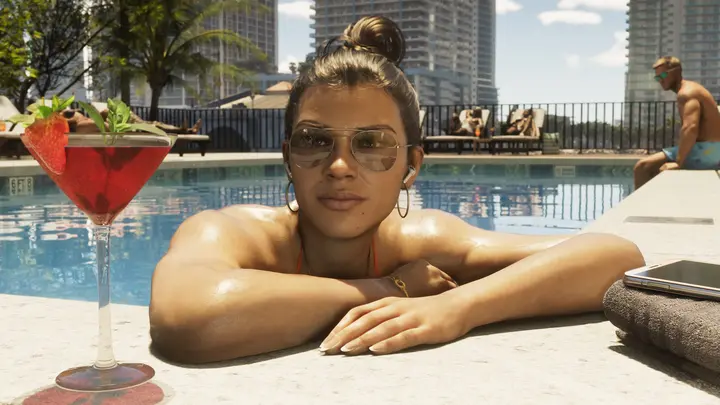 Lucia poolside