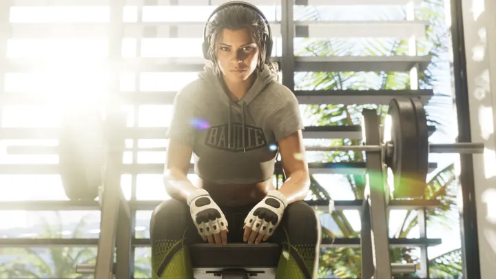 Headphones on at the gym