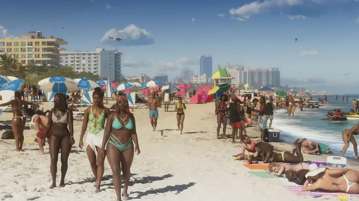 Beach day crowds