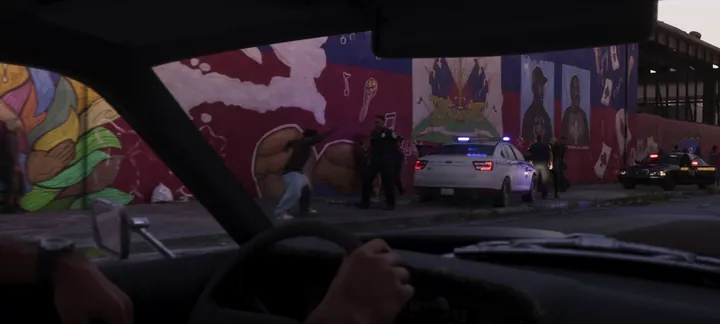 Mural alley police stop