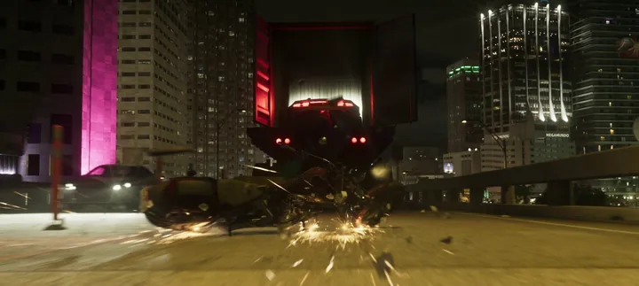 Truck barrels through downtown