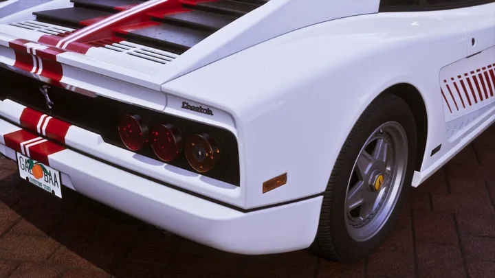 Tail end of the white supercar