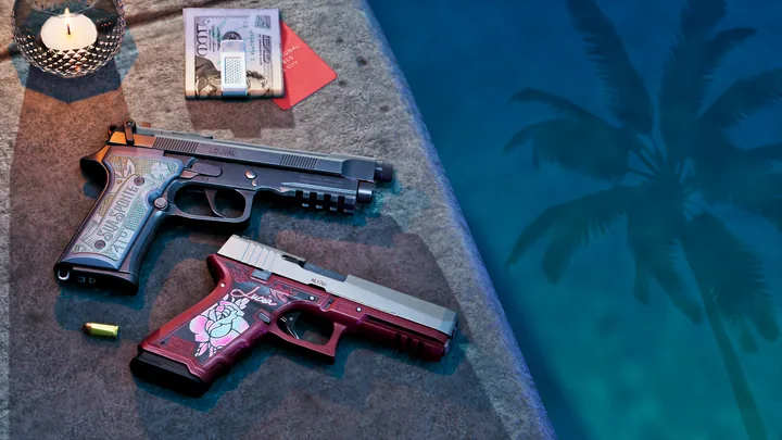 A pair of pistols on the table
