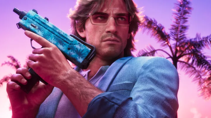 Teal SMG at dusk