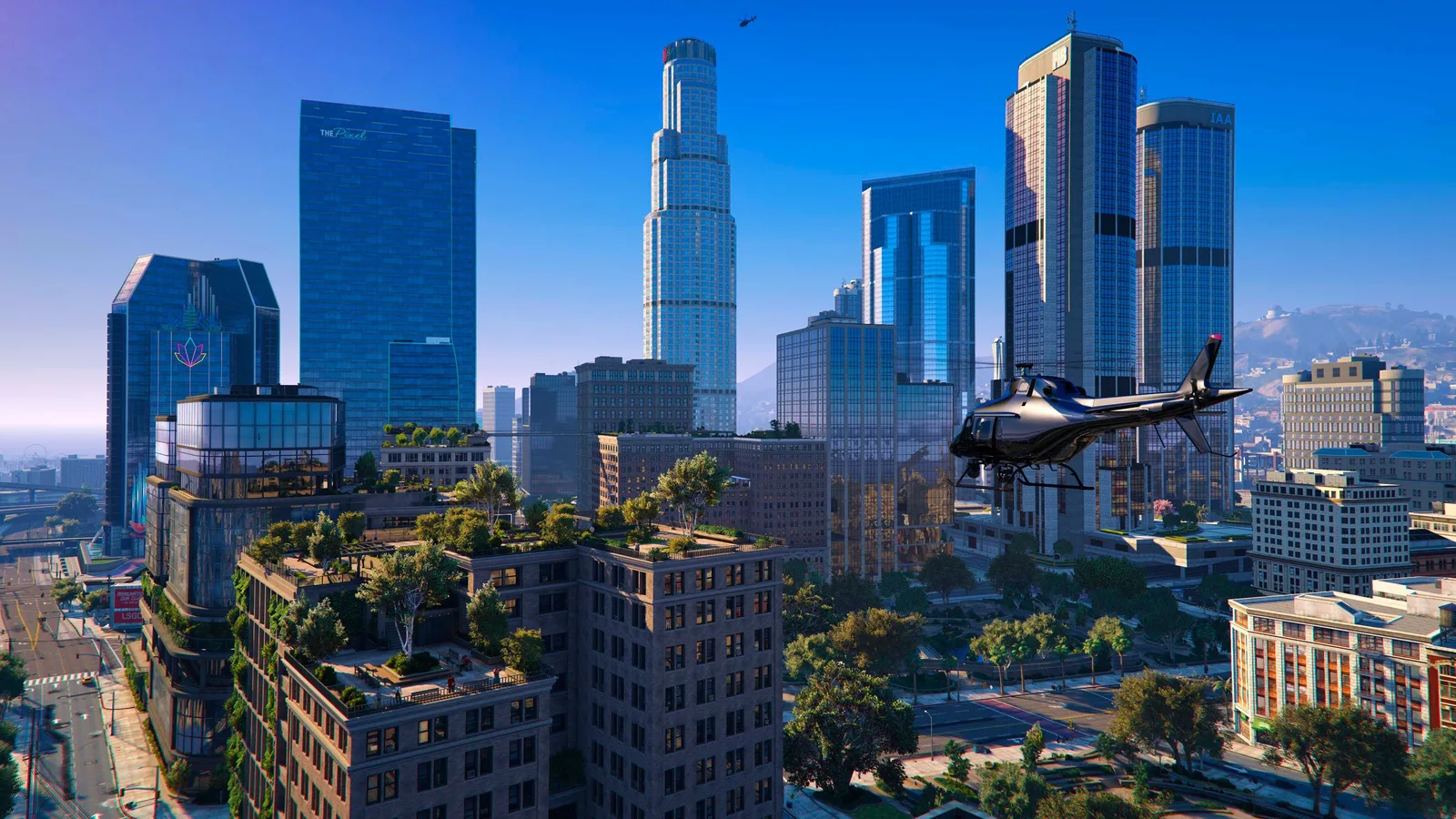 Reworked Los Santos downtown skyline with new towers in the NoPixel V map