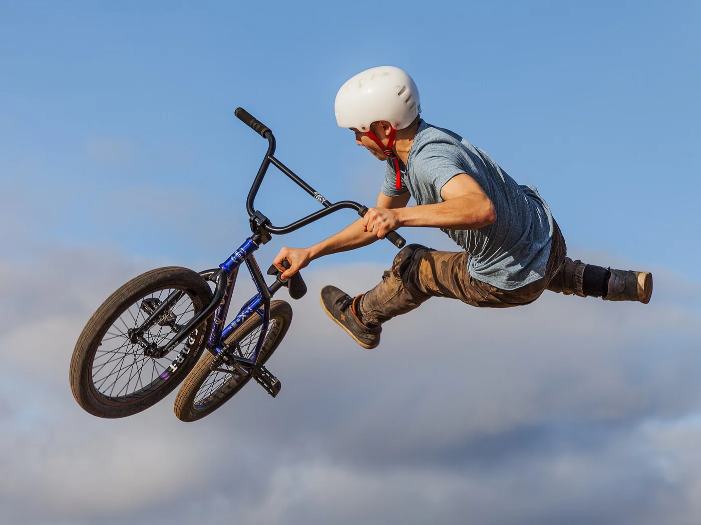 Freestyle BMX bike mid-jump