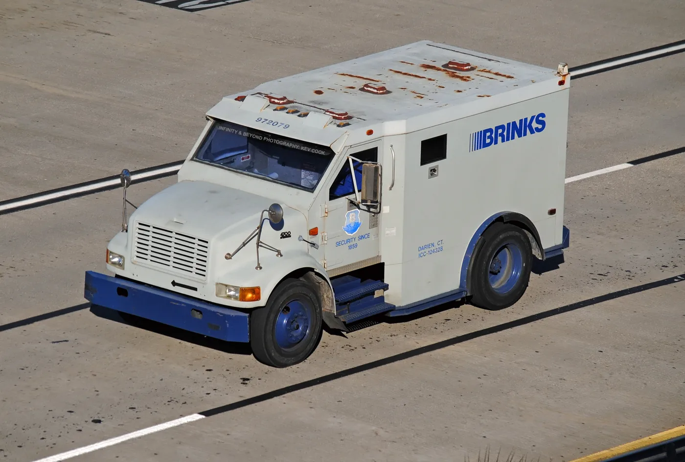 International armoured cash truck