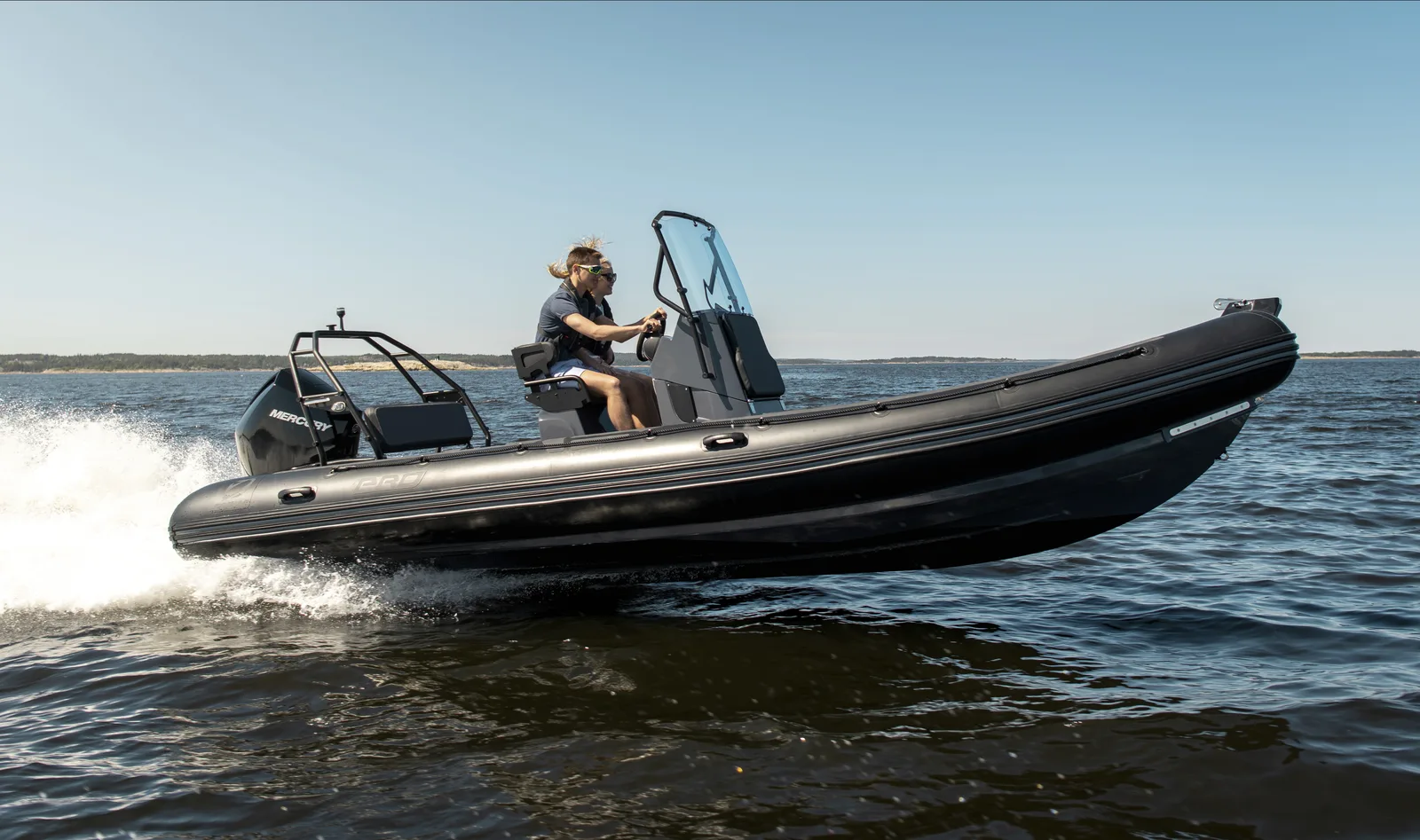 Rigid-hulled inflatable boat