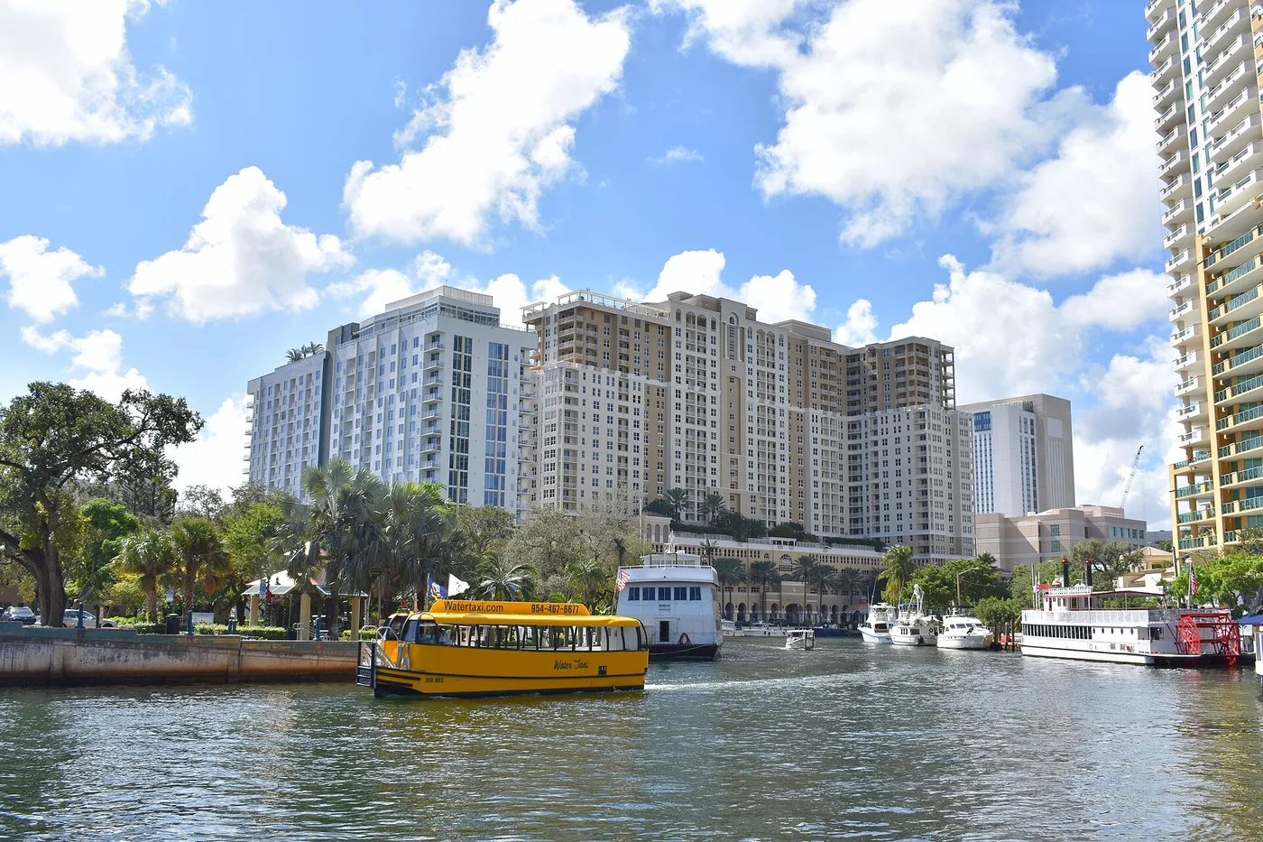 Yellow water taxi in Fort Lauderdale